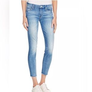 MOTHER The Looker Ankle Fray Classic Denim Cropped Jeans one smart cookie